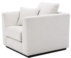 Casa Padrino fauteuil de salon de luxe blanc / noir 98 x 100 x H. 73 cm - Meubles de Salon