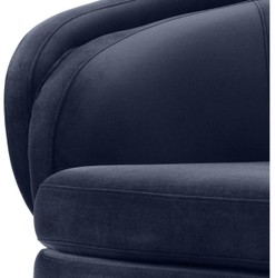 Casa Padrino sillón de terciopelo de la sala de estar azul medianoche / latón 92 x 85 x H. 79 cm - Muebles de Lujo