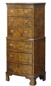Casa Padrino Luxus Jugendstil Kommode mit 6 Schubladen Hellbraun 55,3 x 41,8 x H. 132,5 cm - Barock & Jugendstil Möbel
