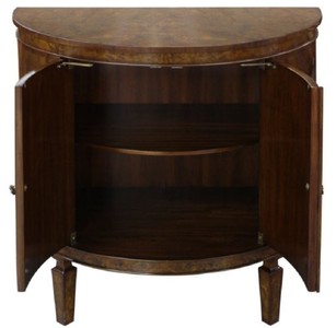 Casa Padrino Luxus Jugendstil Kommode Hellbraun / Braun 84 x 45 x H. 83 cm - Kleiner Halbrunder Schrank mit 2 Türen