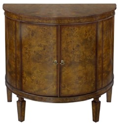 Casa Padrino commode Art Nouveau luxe brun clair / marron 84 x 45 x H. 83 cm - Petit Meuble Demi-Circulaire à 2 Portes