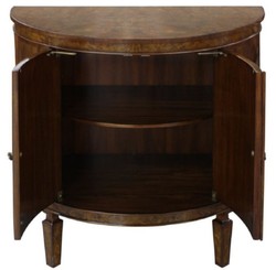 Casa Padrino commode Art Nouveau luxe brun clair / marron 84 x 45 x H. 83 cm - Petit Meuble Demi-Circulaire à 2 Portes