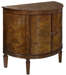 Casa Padrino commode Art Nouveau luxe brun clair / marron 84 x 45 x H. 83 cm - Petit Meuble Demi-Circulaire à 2 Portes