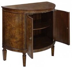 Casa Padrino commode Art Nouveau luxe brun clair / marron 84 x 45 x H. 83 cm - Petit Meuble Demi-Circulaire à 2 Portes