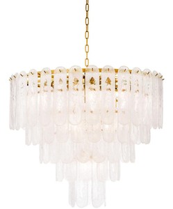 Casa Padrino Lustre de Luxe Or Ø 85 x H. 73 cm - Lustre de Hotel & Restaurant avec Verre Dépoli
