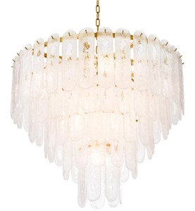 Casa Padrino Luxus Kronleuchter Gold Ø 85 x H. 73 cm - Hotel & Restaurant Kronleuchter mit Mattglas