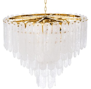 Casa Padrino Luxus Kronleuchter Gold Ø 85 x H. 73 cm - Hotel & Restaurant Kronleuchter mit Mattglas