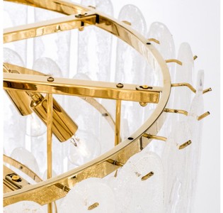 Casa Padrino Luxus Kronleuchter Gold Ø 85 x H. 73 cm - Hotel & Restaurant Kronleuchter mit Mattglas