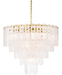 Casa Padrino Lámpara de Araña de Lujo Oro Ø 85 x H. 73 cm - Lámpara de Araña de Hotel y Restaurante con Vidrio Esmerilado