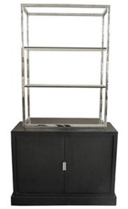 Casa Padrino cabinet soggiorno di lusso nero / argento 109 x 42 x H. 201 cm - Mobili da Soggiorno di Lusso