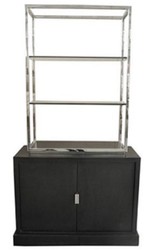 Casa Padrino cabinet soggiorno di lusso nero / argento 109 x 42 x H. 201 cm - Mobili da Soggiorno di Lusso