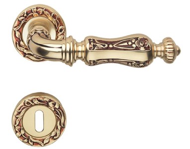 Casa Padrino set di maniglia per porta barocco oro francese 15,5 x H. 5,3 cm - Maniglie per Porte in Stile Barocco