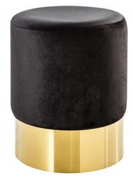 Casa Padrino Designer Round Stool Black / Gold B. 35 x H. 41 cm - Living room furniture