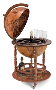 Casa Padrino Trolley à boissons Art Deco Globe Bar Brown / Multicolore 60.5 x H. 97 cm - Mobilier Art Déco