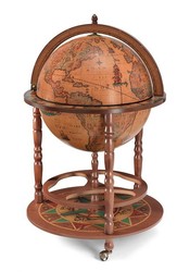 Casa Padrino Art Deco Bebida Trolley Globe Bar Marrón / Multicolor 60.5 x Alt. 97 cm - Muebles Art Deco