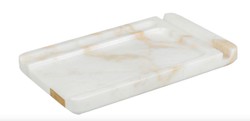 Bandeja para teléfonos móviles de lujo Casa Padrino, escritorio de mármol blanco para teléfonos móviles - Accesorios de lujo para el hogar
