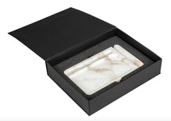 Bandeja para teléfonos móviles de lujo Casa Padrino, escritorio de mármol blanco para teléfonos móviles - Accesorios de lujo para el hogar