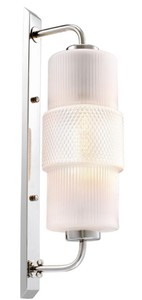 Casa Padrino Lámpara de Pared de Lujo Plata / Blanco 14 x 18 x H. 53 cm - Lámpara de Diseño