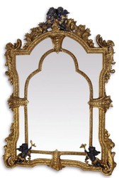 Casa Padrino Espejo Barroco Oro / Negro 101 x H. 138,5 cm - Magnífico Espejo de Pared en Estilo Barroco