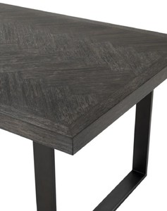 Casa Padrino Luxus Esstisch mit Eichenfurnier Tischplatte Schwarz / Bronze 230 x 100 x H. 75,5 cm - Luxus Esszimmermöbel