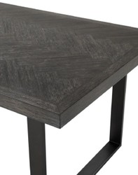 Casa Padrino luxury dining table with oak veneer table top black / bronze 230 x 100 x H. 75.5 cm - Luxury Dining Room Furniture