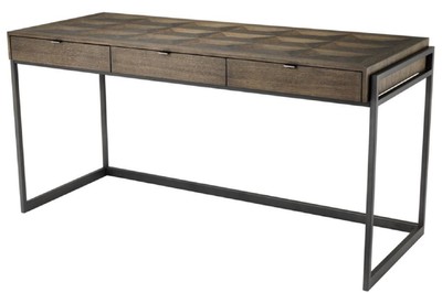 Casa Padrino lussuosa scrivania con 3 cassetti marrone / bronzo 150 x 60 x H. 75,5 cm - Mobili per Ufficio