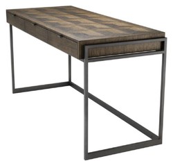 casa padrino luxus designer wohnzimmer hotel restaurant club bar büro edelstahl eichenfurnier schreibtisch pc computertisch bürotisch mit 3 schubladen möbel wohnzimmermöbel 