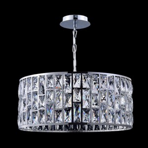 Casa Padrino Luxus Kronleuchter Silber Ø 50 x H. 21,2 cm - Eleganter Kronleuchter mit Kristallglas