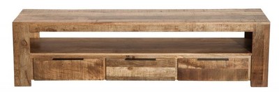 Mobile TV Casa Padrino Designer Natura L.170cm x H.45cm x P.45cm - Credenza - Comò - Fatto a mano in legno massello di Mango!