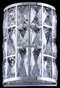 Casa Padrino Luxus Wandleuchte Silber 14,7 x 10 x H. 21,2 cm - Elegante Wandlampe mit Kristallglas