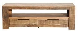 Casa Padrino Designer TV Cabinet Nature W.130cm x H.45cm x D.45cm - Sideboard - Dresser - Handmade from Mango solid wood!