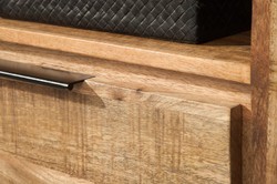 Casa Padrino Designer TV Cabinet Nature W.130cm x H.45cm x D.45cm - Sideboard - Dresser - Handmade from Mango solid wood!