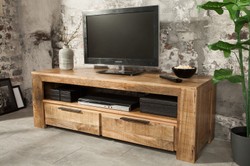 Casa Padrino Designer TV Cabinet Nature W.130cm x H.45cm x D.45cm - Sideboard - Dresser - Handmade from Mango solid wood!