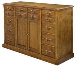Casa Padrino armario de la sala de lujo con 2 puertas y 14 cajones marrón 120 x 39 x H. 80 cm - Calidad de Lujo