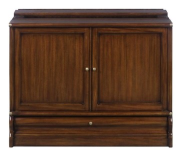Casa Padrino Luxus Mahagoni Bücherschrank mit 2 Türen und Schublade Dunkelbraun 86 x 47 x H. 68 cm - Luxus Büromöbel