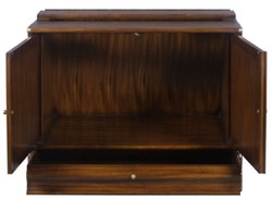 Casa Padrino gabinete per libri di lusso in mogano con 2 ante e cassetto marrone scuro 86 x 47 x H. 68 cm - Arredamento da Ufficio di Lusso