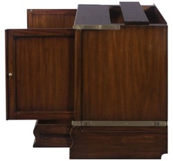 Casa Padrino gabinete per libri di lusso in mogano con 2 ante e cassetto marrone scuro 86 x 47 x H. 68 cm - Arredamento da Ufficio di Lusso