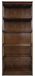 Casa Padrino Luxus Mahagoni Bücherschrank mit 5 Glastüren und LED Beleuchtung Dunkelbraun 90 x 39 x H. 223 cm - Luxus Büromöbel