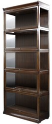 Casa Padrino Luxury Mahogany Bookcase with 5 Glass Doors and LED Lighting Dark Brown 90 x 39 x H. 223 cm - Luxury Office Furniture