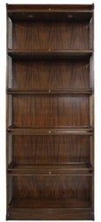 Casa Padrino Luxury Mahogany Bookcase with 5 Glass Doors and LED Lighting Dark Brown 90 x 39 x H. 223 cm - Luxury Office Furniture