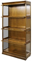 Casa Padrino luxury bookcase with 4 glass doors and LED lighting light brown 90 x 39 x H. 182 cm - Office Cabinet