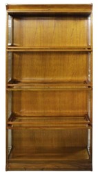 Casa Padrino luxury bookcase with 4 glass doors and LED lighting light brown 90 x 39 x H. 182 cm - Office Cabinet