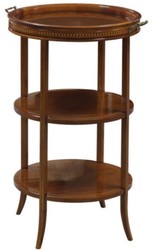 Casa Padrino tavolino di lusso marrone 54 x 47 x H. 80 cm - Tavolo Rotondo con Piano in Vetro e Vassoio Estraibile