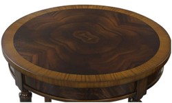 Casa Padrino Luxury Baroque Side Table Dark Brown / Light Brown Ø 58 x H. 80 cm - Baroque Furniture