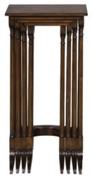Casa Padrino table d'appoint de luxe marron / marron foncé 37 x 34 x H. 73 cm - Table à Rallonge en Acajou