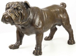Casa Padrino figura de bronce de lujo de bulldog inglés bronce 54,5 x 24,1 x H. 31 cm - Figura Decorativa