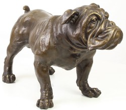 Casa Padrino figura de bronce de lujo de bulldog inglés bronce 54,5 x 24,1 x H. 31 cm - Figura Decorativa
