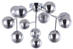 Casa Padrino Lámpara de Techo Plata Ø 60 x H. 20 cm - Lámpara de la Sala de Estar con Pantallas Esféricas