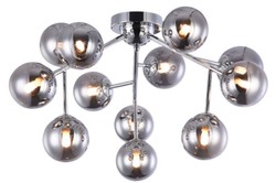 Casa Padrino Lámpara de Techo Plata Ø 60 x H. 20 cm - Lámpara de la Sala de Estar con Pantallas Esféricas