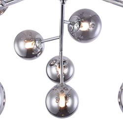 Casa Padrino Lámpara de Techo Plata Ø 60 x H. 20 cm - Lámpara de la Sala de Estar con Pantallas Esféricas